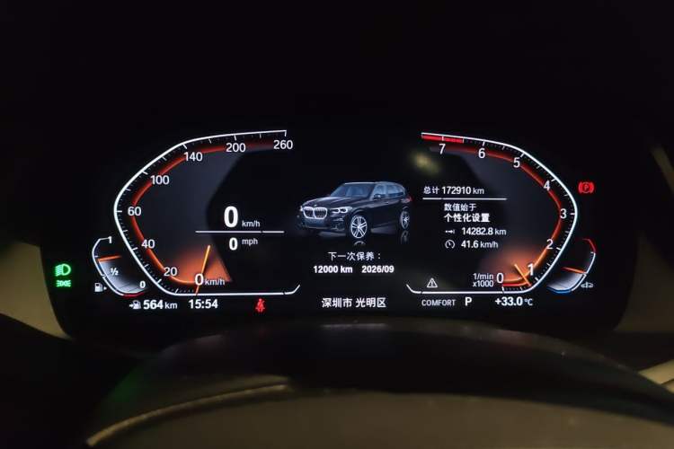 Used BMW X5 2020 xDrive40i M Sport Package Odometer Close Up