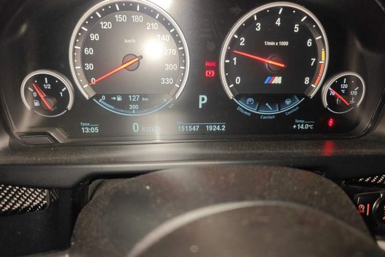 Used BMW X5 M 2015 X5 M Odometer Close Up