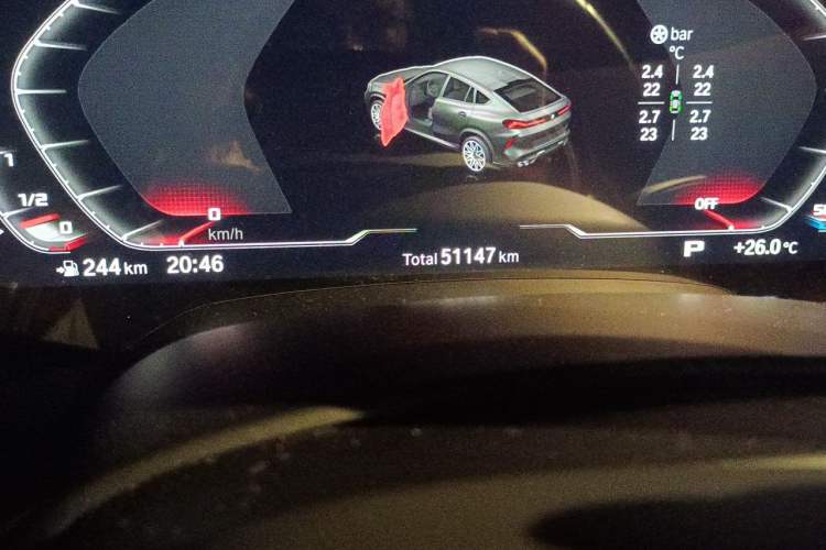 Used BMW X6 M 2022 X6 M Odometer Close Up