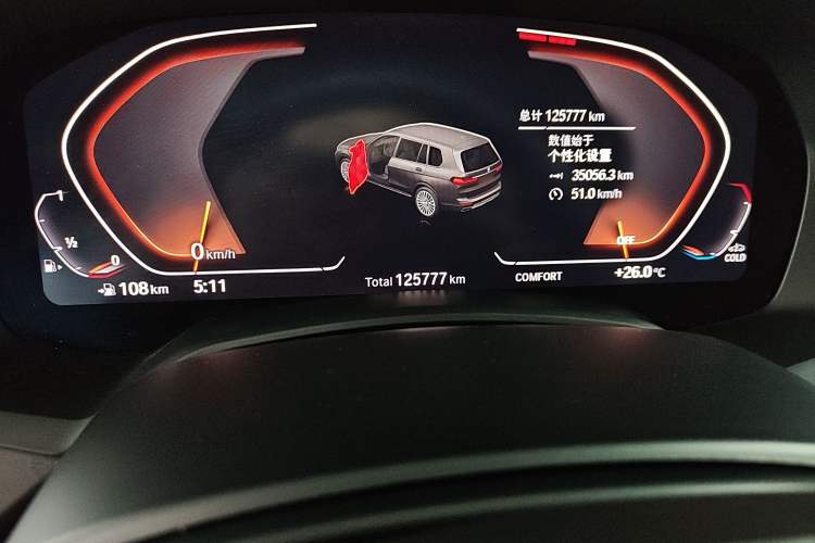 Used BMW X7 2020 xDrive40i Luxury Package with Leading Features Odometer Close Up
