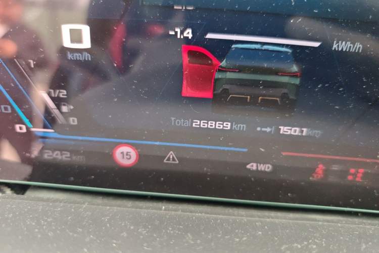 Used BMW XM 2023 Basic Model Odometer Close Up