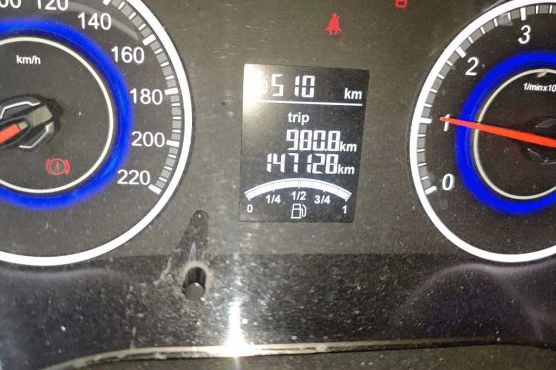 Used Brilliance V3 2016 1.5L Manual Comfort Model Odometer Close Up
