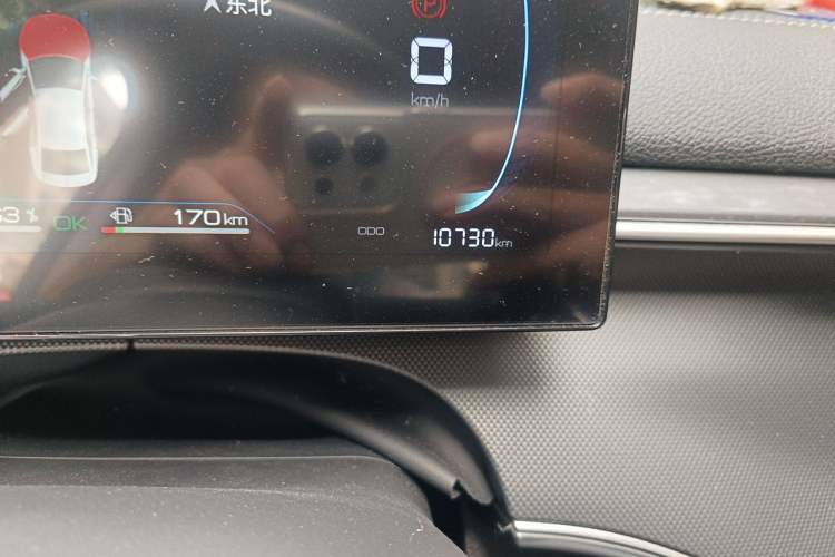 Used BYD Destroyer 05 2024 HONOR Edition DM-i 55KM Luxury Model Odometer Close Up