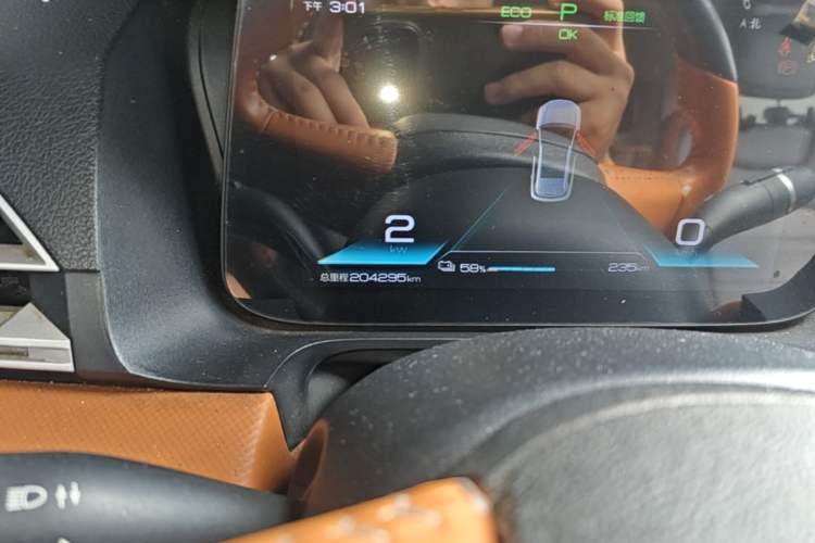 Used BYD e2 2020 Upgraded Version Long-Range Edition Luxury Model Odometer Close Up
