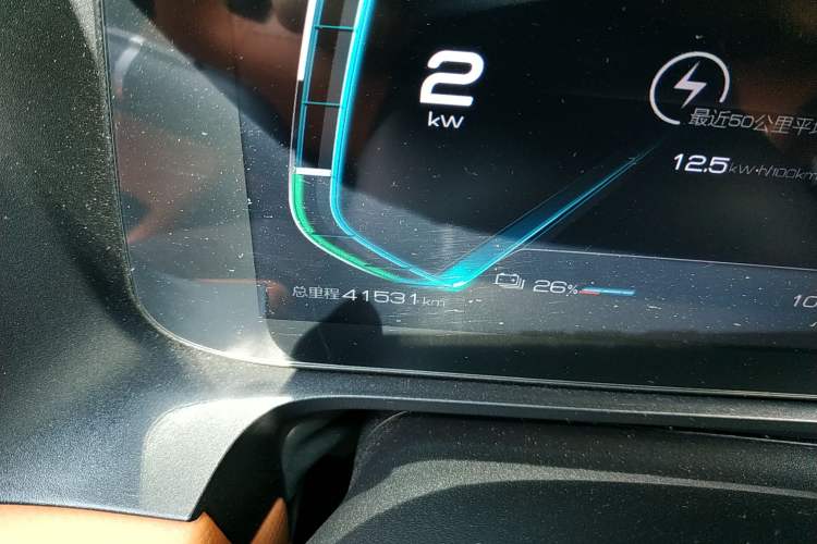 Used BYD e2 2021 Luxury Model Odometer Close Up