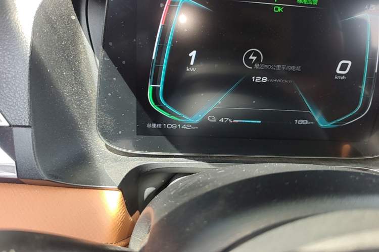 Used BYD e2 2021 Luxury Model Odometer Close Up