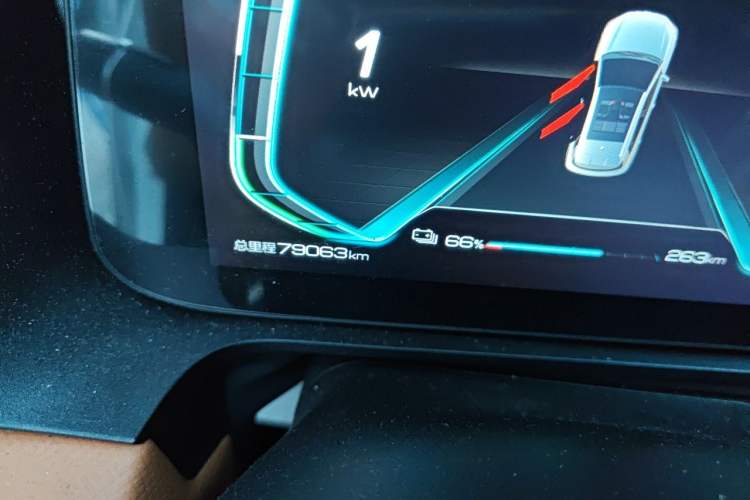 Used BYD e2 2021 Luxury Model Odometer Close Up
