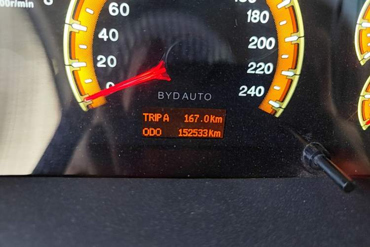 Used BYD F3 2014 1.5L Manual Luxury Model Odometer Close Up