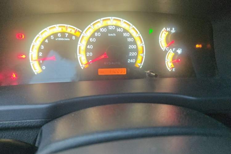 Used BYD F3 2014 1.5L Automatic Prestige Edition Odometer Close Up