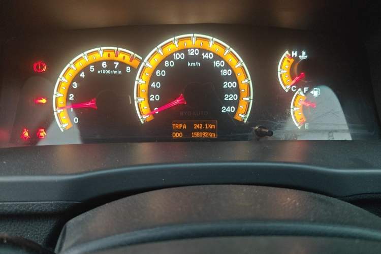 Used BYD F3 2015 Energy-Saving Edition 1.5L Manual Luxury Model Odometer Close Up