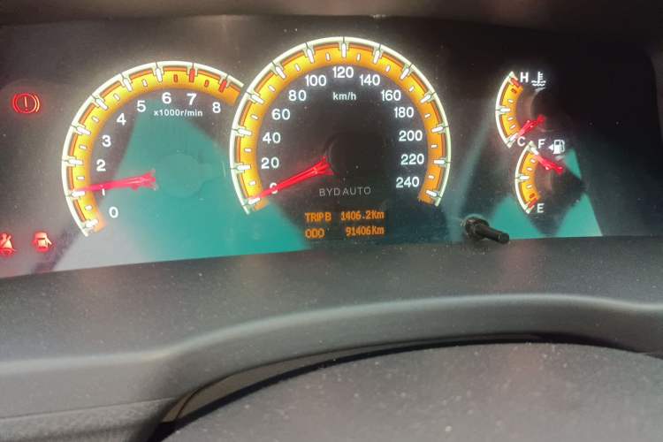 Used BYD F3 2015 Energy-Saving Edition 1.5L Manual Luxury Model Odometer Close Up