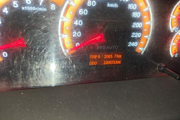 Used BYD F3 2015 Energy-Saving Edition 1.5L Manual Luxury Model Odometer Close Up