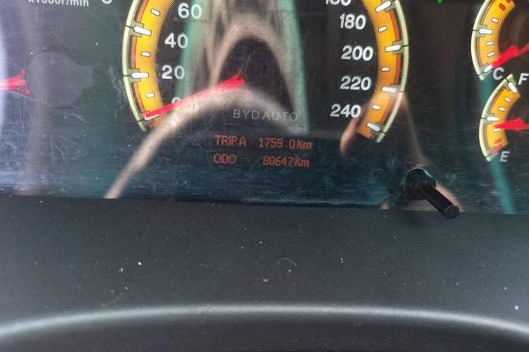 Used BYD F3 2015 Energy-Saving Edition 1.5L Automatic Luxury Model Odometer Close Up