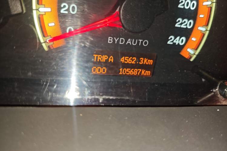 Used BYD F3 2015 Energy-Saving Edition 1.5L Manual Luxury Model Odometer Close Up