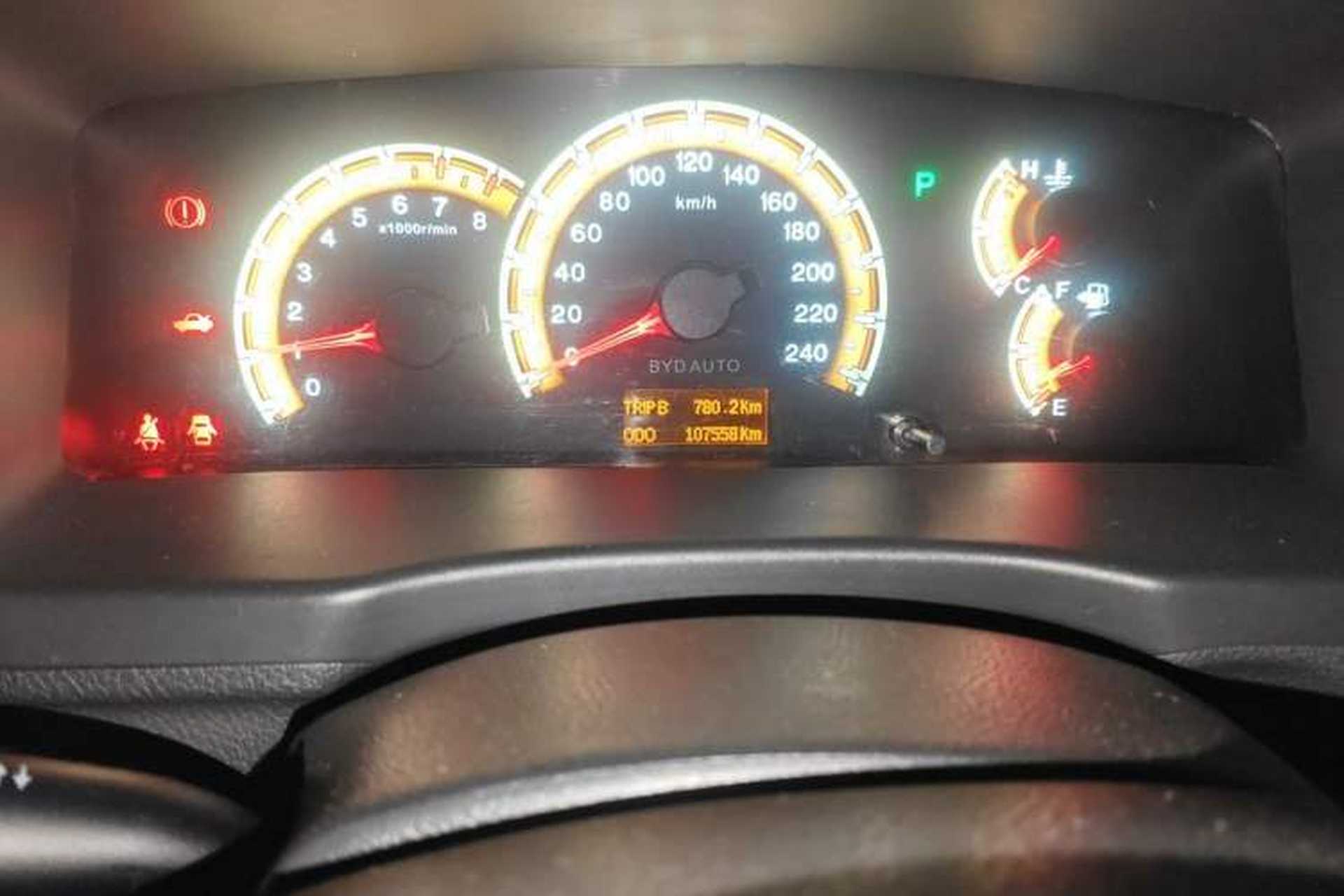 Used BYD F3 2015 Energy-Saving Edition 1.5L Automatic Luxury Model Odometer Close Up