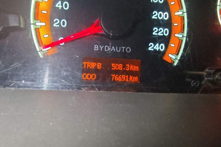 Used BYD F3 2015 Energy-Saving Edition 1.5L Manual Luxury Model Odometer Close Up