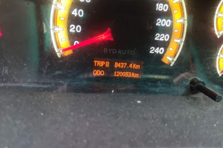 Used BYD F3 2015 Energy-Saving Edition 1.5L Manual Luxury Model Odometer Close Up