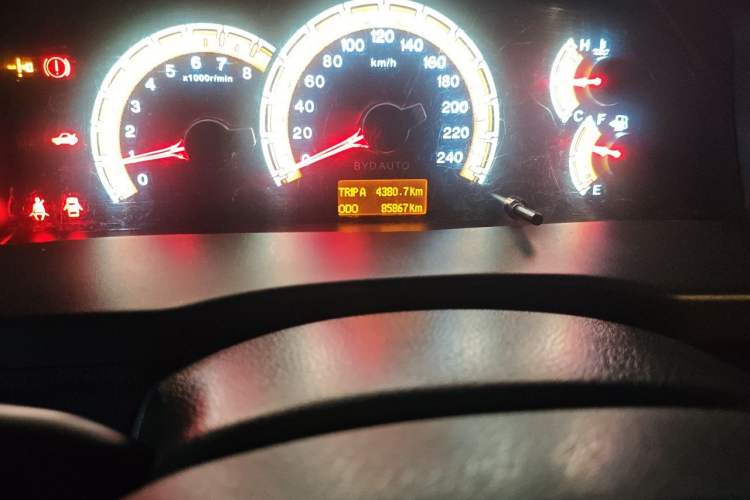 Used BYD F3 2015 Energy-Saving Edition 1.5L Manual Luxury Model Odometer Close Up