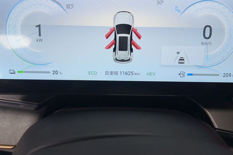 Used BYD Frigate 07 2024 Honor Edition DM-i 100KM Prestige Model Odometer Close Up