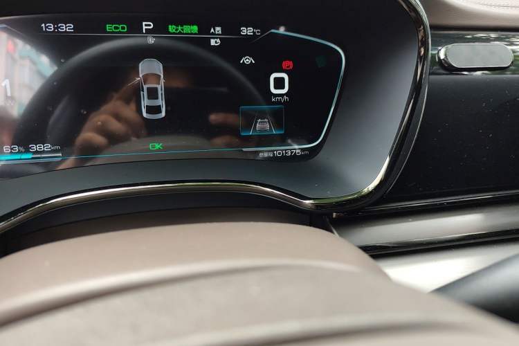 Used BYD Han 2020 EV Long-Range Luxury Model Odometer Close Up