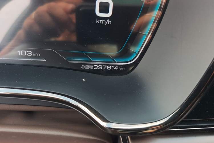Used BYD Han 2020 EV Long-Range Luxury Model Odometer Close Up