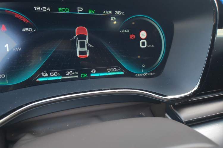 Used BYD Han 2020 DM Four-Wheel Drive Performance Edition Luxury Model Odometer Close Up