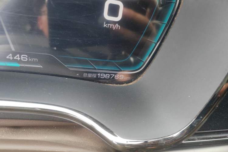Used BYD Han 2020 EV Long-Range Luxury Model Odometer Close Up
