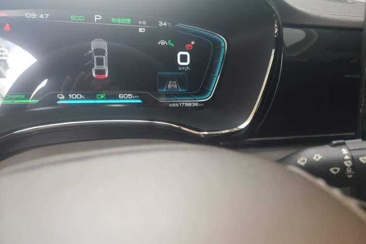 Used BYD Han 2020 EV Long-Range Deluxe Model Odometer Close Up