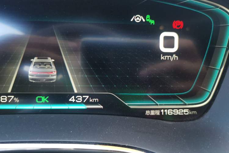 Used BYD Han 2020 EV Four-Wheel Drive High-Performance Flagship Model Odometer Close Up