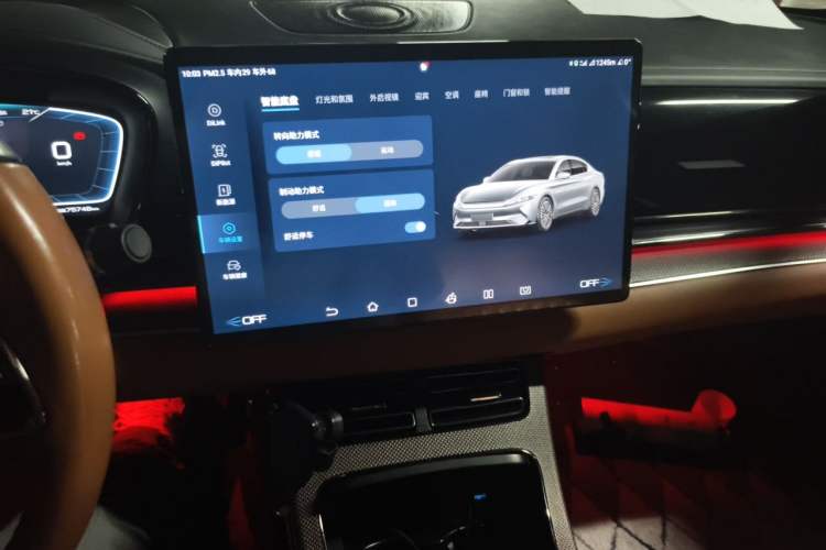 Used BYD Han 2020 EV Four-Wheel Drive High-Performance Flagship Model Audio And AC Panel