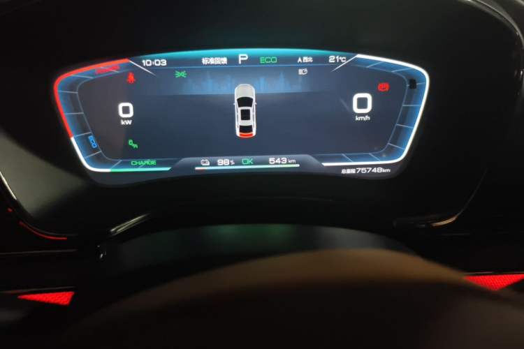 Used BYD Han 2020 EV Four-Wheel Drive High-Performance Flagship Model Odometer Close Up