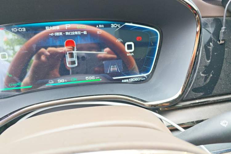 Used BYD Han 2020 EV Four-Wheel Drive High-Performance Flagship Model Odometer Close Up