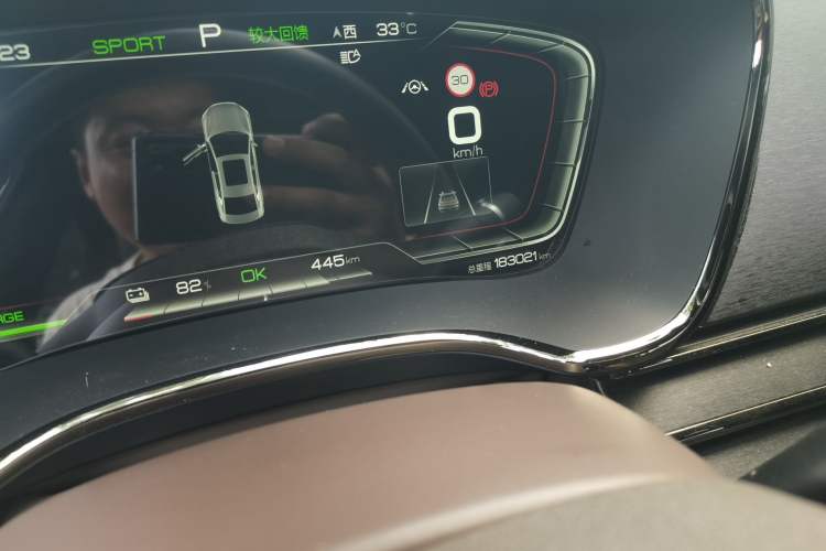 Used BYD Han 2020 EV Long-Range Luxury Model Odometer Close Up