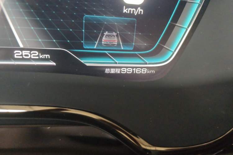 Used BYD Han 2020 EV Long-Range Luxury Model Odometer Close Up