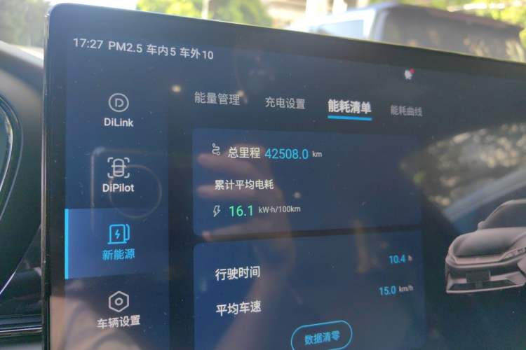 Used BYD Han 2020 EV Four-Wheel Drive High-Performance Flagship Model Odometer Close Up