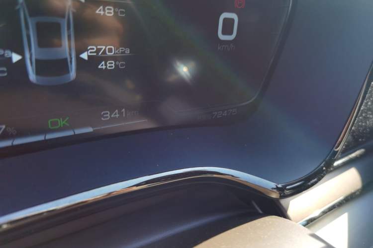 Used BYD Han 2020 EV Long-Range Luxury Model Odometer Close Up
