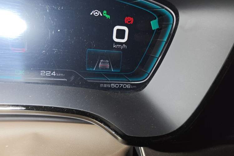 Used BYD Han 2020 EV Long-Range Luxury Model Odometer Close Up