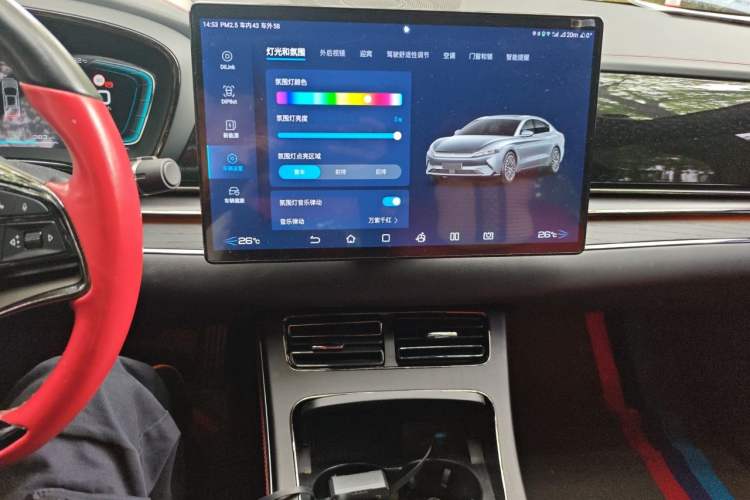 Used BYD Han 2020 EV Four-Wheel Drive High-Performance Flagship Model Audio And AC Panel