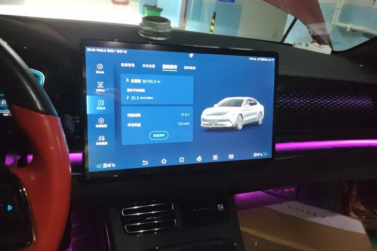 Used BYD Han 2020 EV Four-Wheel Drive High-Performance Flagship Model Audio And AC Panel