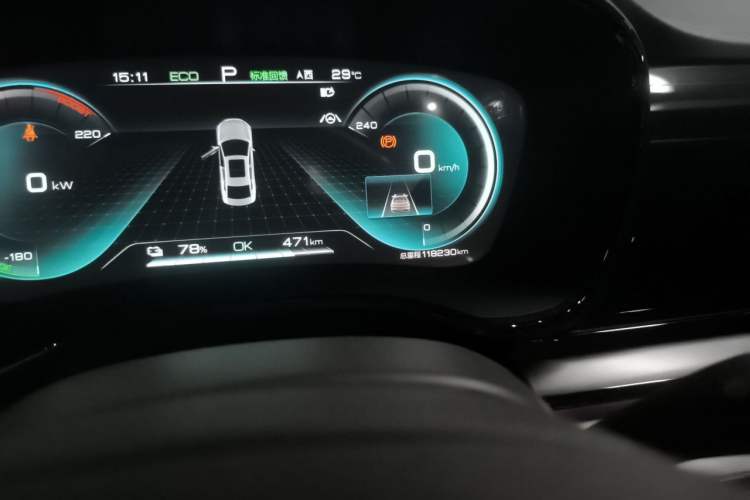 Used BYD Han 2020 EV Long-Range Luxury Model Odometer Close Up