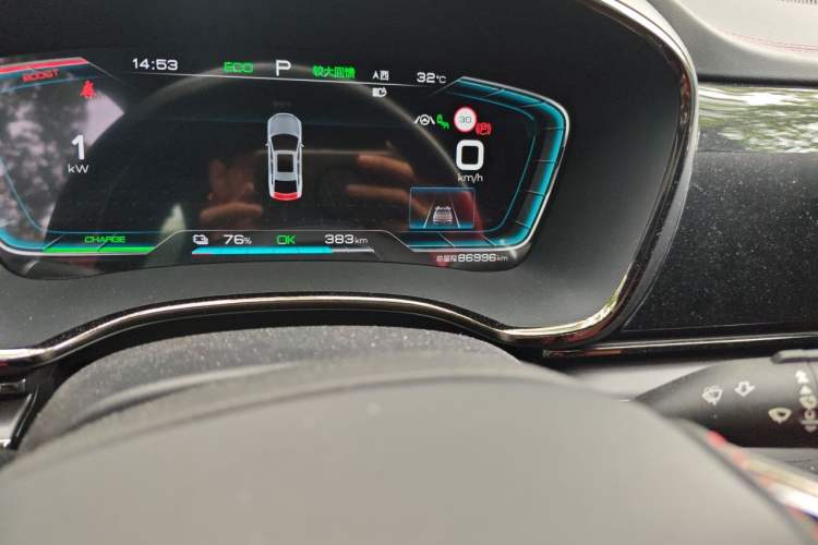 Used BYD Han 2020 EV Four-Wheel Drive High-Performance Flagship Model Odometer Close Up