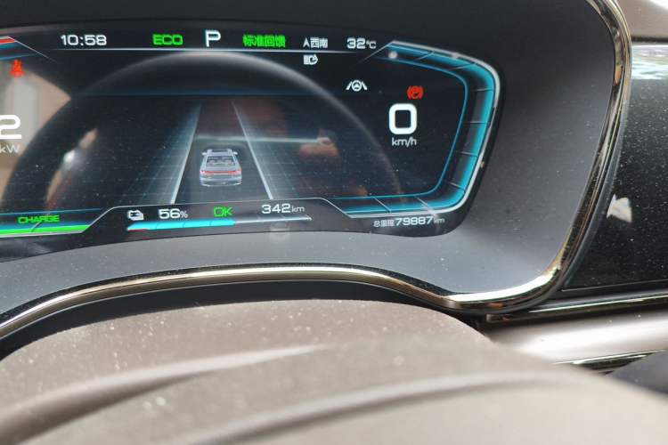 Used BYD Han 2020 EV Long-Range Luxury Model Odometer Close Up