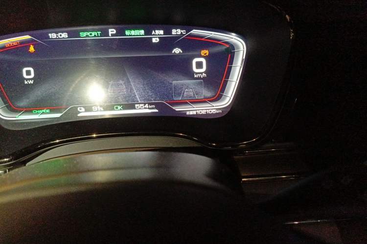Used BYD Han 2020 EV Long-Range Luxury Model Odometer Close Up