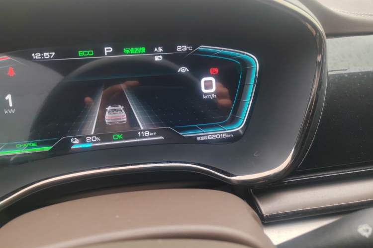 Used BYD Han 2020 EV Long-Range Luxury Model Odometer Close Up