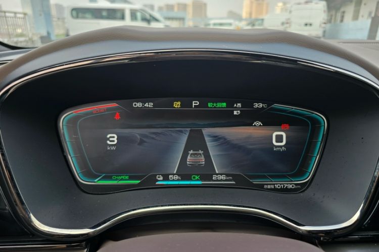 Used BYD Han 2020 EV Long-Range Luxury Model Odometer Close Up