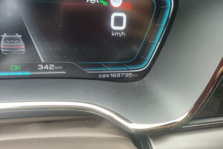 Used BYD Han 2020 EV Long-Range Deluxe Model Odometer Close Up