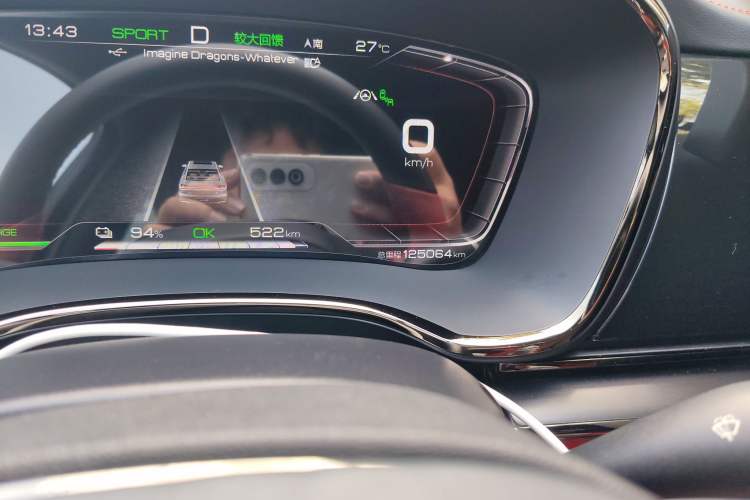 Used BYD Han 2020 EV Four-Wheel Drive High-Performance Flagship Model Odometer Close Up