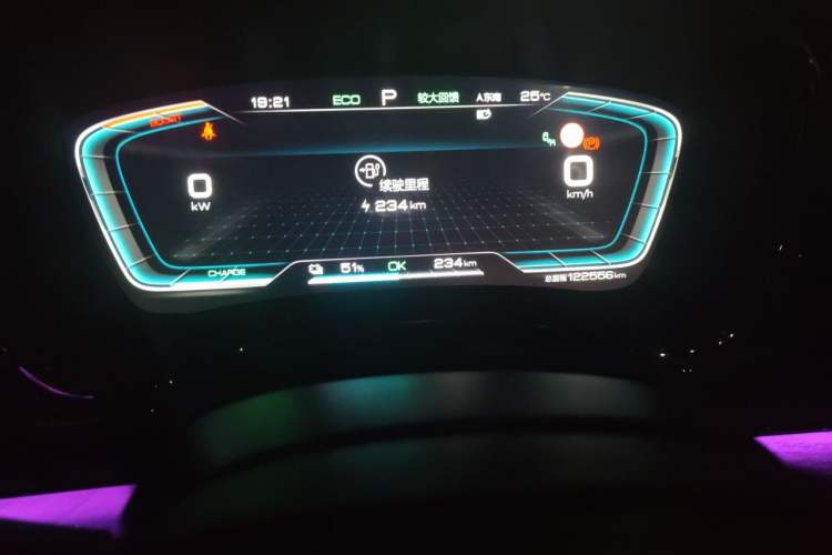Used BYD Han 2020 EV Four-Wheel Drive High-Performance Flagship Model Odometer Close Up