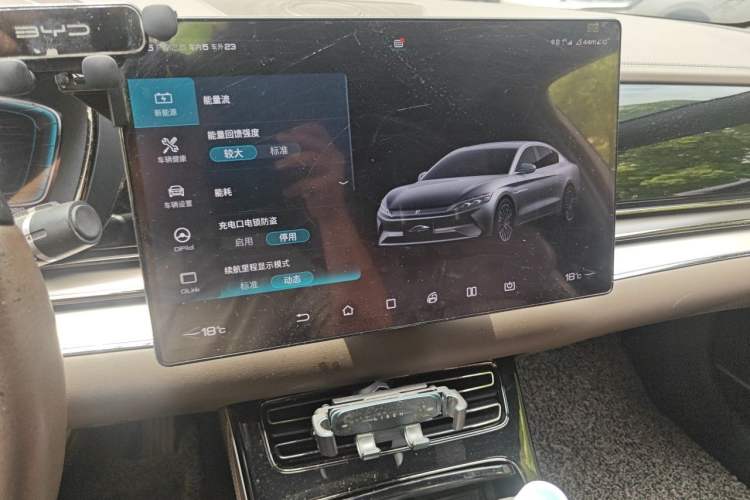 Used BYD Han 2020 EV Long-Range Luxury Model Audio And AC Panel