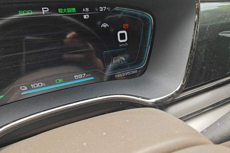 Used BYD Han 2020 EV Long-Range Luxury Model Odometer Close Up